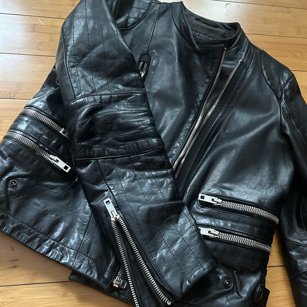 Rag & Bone 100% cow leather Biker leather jacket . Zero damages .